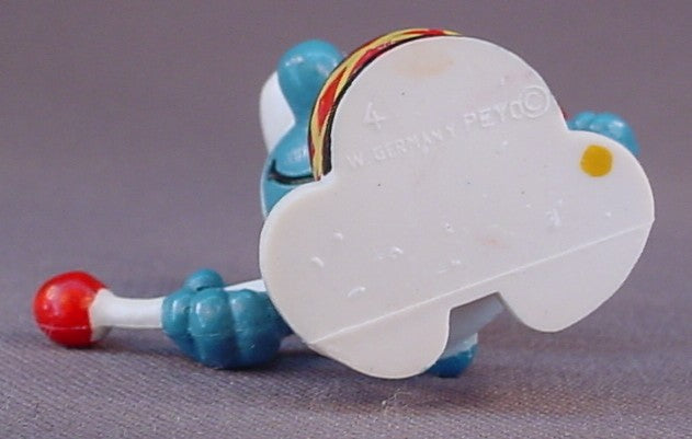 Smurf With A Red Drum & 2 Drumsticks PVC Figure, #20009, 1966 Peyo, W. Germany, Mustard Yellow Dot, Smurfs, Vintage, Figurine, Drum Sticks