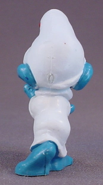 Sleep Walker Smurf PVC Figure, #20021, 1972 Peyo, W. Germany, Mustard Yellow Dot, Smurfs, Vintage, Figurine