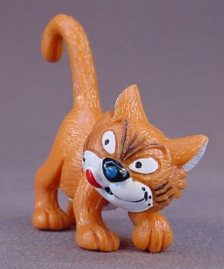 Sneaky Azrael Cat PVC Figure, Gargamel's Pet, Unpainted Variation, No Nick In The Right Ear, Light Orange, #20411, 1992 Peyo Schleich, Germany, Smurfs, Vintage, Figurine