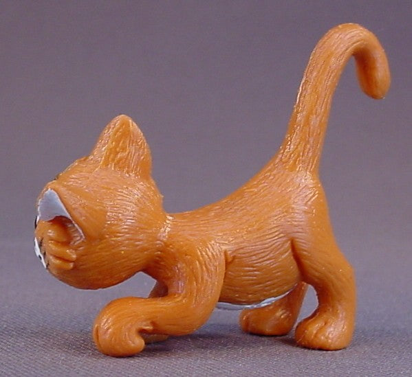 Sneaky Azrael Cat PVC Figure, Gargamel's Pet, Unpainted Variation, No Nick In The Right Ear, Light Orange, #20411, 1992 Peyo Schleich, Germany, Smurfs, Vintage, Figurine