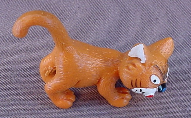 Sneaky Azrael Cat PVC Figure, Gargamel's Pet, Unpainted Variation, No Nick In The Right Ear, Light Orange, #20411, 1992 Peyo Schleich, Germany, Smurfs, Vintage, Figurine