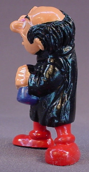 Gargamel With Lab Bottles PVC Figure, Pink Bottle Variation, Super Smurfs Series, #40211, 1982 Peyo Schleich, Germany, Villain, Smurfs, Vintage, Figurine