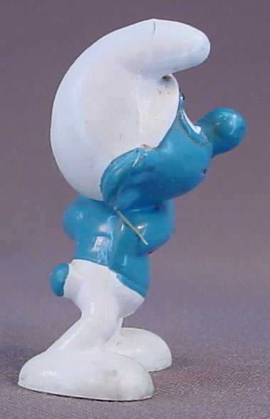 Woodcutter Smurf With An Axe PVC Figure, #20087, 1975 Peyo Bully, West Germany, Smurfs, Vintage, Figurine, Ax