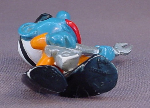 Frogman Smurf With A Snorkel & Spear Gun PVC Figure, #20120, 1980 Peyo Bully, West Germany, Smurfs, Vintage, Figurine