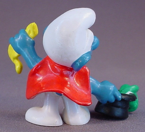 Magician Smurf With A Black Top Hat PVC Figure, #20114, 1981 Peyo Bully, West Germany, Smurfs, Vintage, Figurine