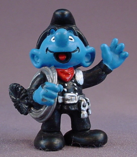 Chimney Sweep Smurf Wearing Black Clothes & Hat PVC Figure, #20467, 1999 Peyo Schleich Germany, Made In China, Smurfs, Vintage, Figurine