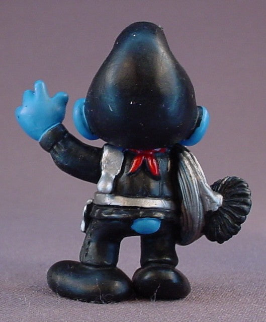 Chimney Sweep Smurf Wearing Black Clothes & Hat PVC Figure, #20467, 1999 Peyo Schleich Germany, Made In China, Smurfs, Vintage, Figurine