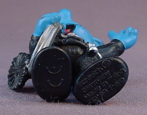 Chimney Sweep Smurf Wearing Black Clothes & Hat PVC Figure, #20467, 1999 Peyo Schleich Germany, Made In China, Smurfs, Vintage, Figurine
