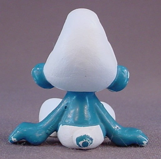 Smurf In A Sitting Position PVC Figure, Large Face Variation, #20026, 1978 Peyo Schleich, Smurfs, Vintage, Figurine