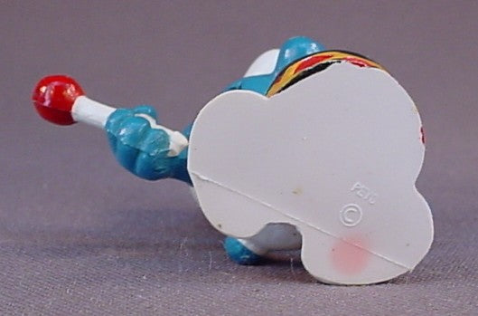 Drummer Smurf With A Red Drum & 2 Drumsticks PVC Figure, #20009, 1966 Peyo, Smurfs, Vintage, Figurine