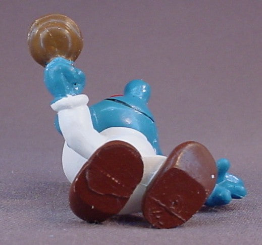 Smurf Wearing A White Nightgown & Holding A Candle PVC Figure, #20060, 1979 Peyo, West Germany, Smurfs, Vintage, Figurine