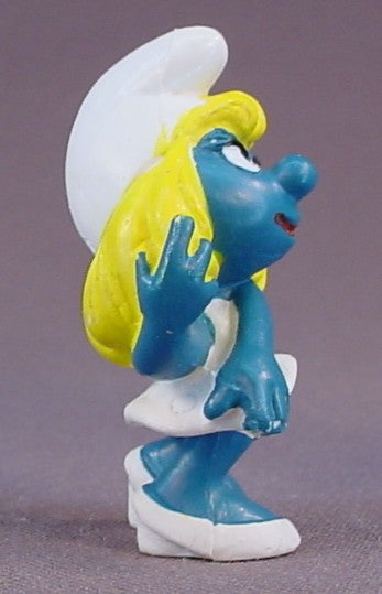 Smurfette With Her Hand In Her Hair PVC Figure, 1979 Peyo Bully, Smurfs, Vintage, Figurine