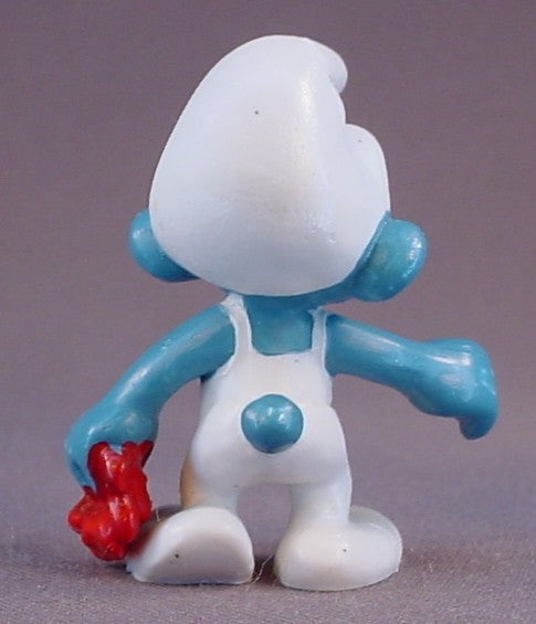 National Petrol Gas Station Attendant Promotional PVC Figure, Peyo Schleich, Smurfs, Vintage, Figurine, Yellow Or Orange Dot