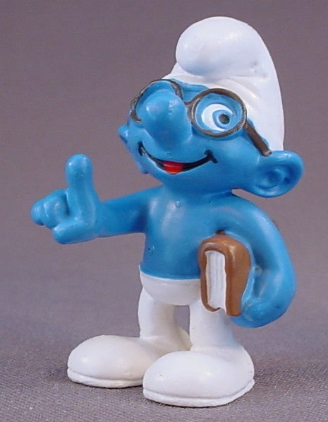 Brainy Smurf PVC Figure From The Smurfs Movie Series, #20734, 2011 Peyo Schleich, Made In Germany, Smurfs, Vintage, Figurine