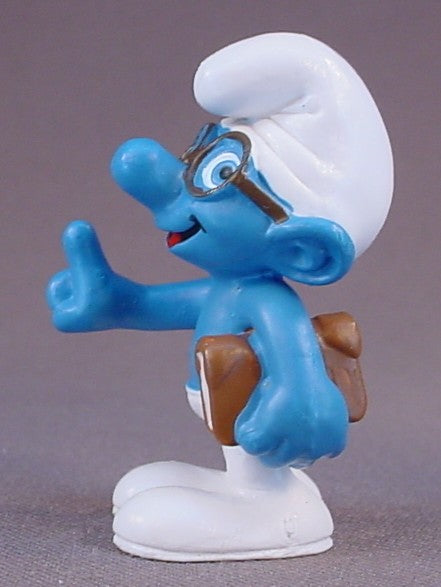 Brainy Smurf PVC Figure From The Smurfs Movie Series, #20734, 2011 Peyo Schleich, Made In Germany, Smurfs, Vintage, Figurine