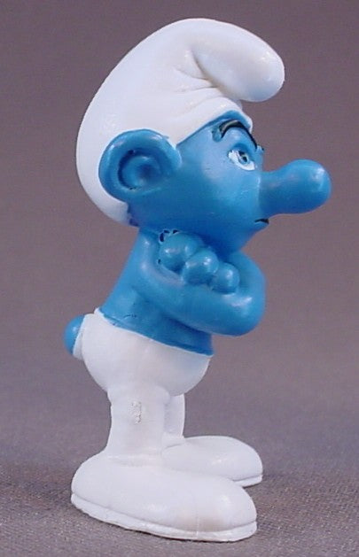 Grouchy Smurf PVC Figure From The Smurfs Movie Series, #20733, 2011 Peyo Schleich, Made In Germany, Smurfs, Vintage, Figurine