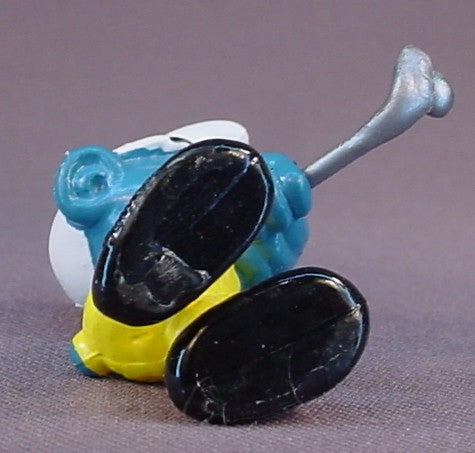 Golfer Smurf In Yellow Pants PVC Figure, #20055, 1979 Peyo Schleich, West Germany, Has A Removable Golf Club, Smurfs, Vintage, Figurine