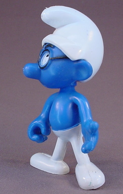 Smiling Smurf Bendable Figure, Bendy, Poseable, Flexible, 4 Inches Tall, The Head Swivels, 1979 Peyo Meeus, Made By Brabo, Hong Kong