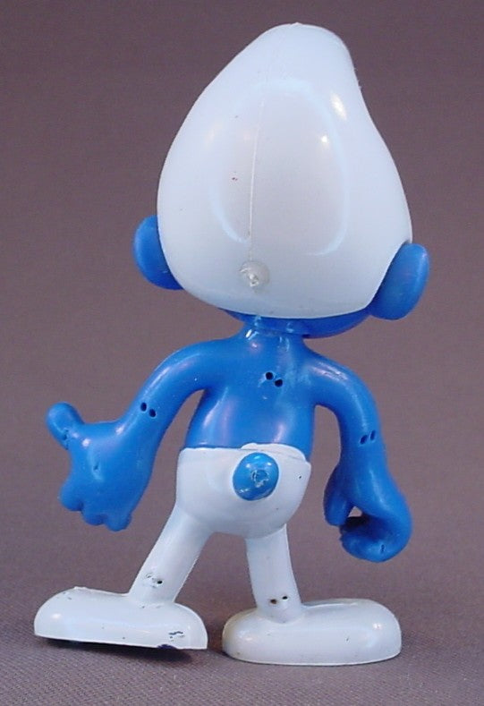 Smiling Smurf Bendable Figure, Bendy, Poseable, Flexible, 4 Inches Tall, The Head Swivels, 1979 Peyo Meeus, Made By Brabo, Hong Kong
