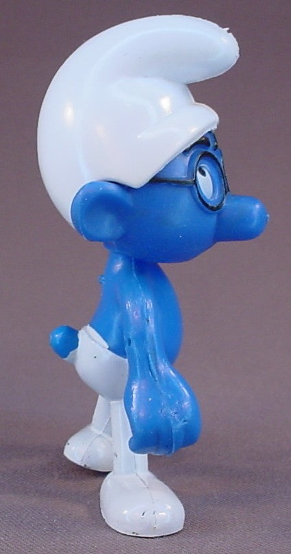 Smiling Smurf Bendable Figure, Bendy, Poseable, Flexible, 4 Inches Tall, The Head Swivels, 1979 Peyo Meeus, Made By Brabo, Hong Kong