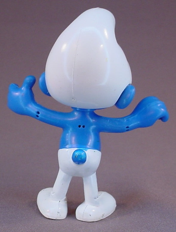 Brainy Smurf Bendable Figure, Bendy, Poseable, Flexible, 4 Inches Tall, The Head Swivels, 1979 Peyo Meeus, Made By Brabo, Hong Kong