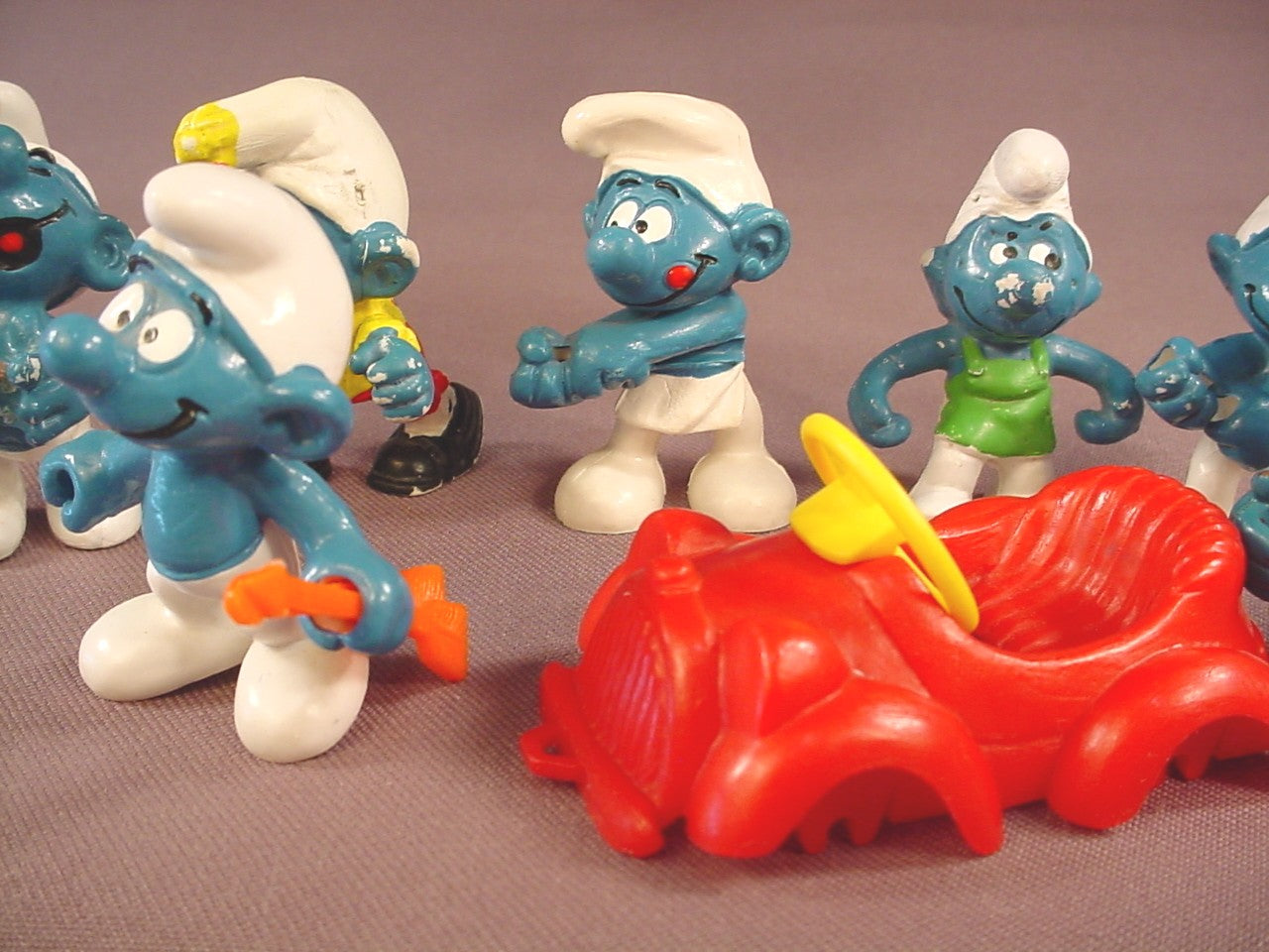 Lot Of 12 Vintage Smurf PVC Figures, They Are All Missing Their Removable Parts Or Accessories, Peyo Schleich, West Germany, Smurfs, Vintage, Figurine