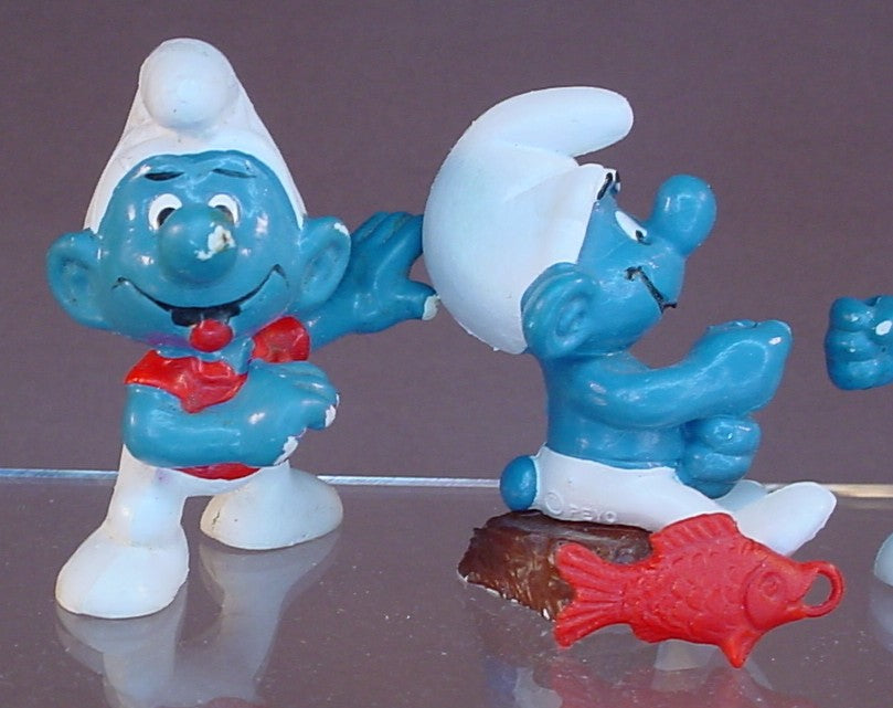 Lot Of 12 Vintage Smurf PVC Figures, They Are All Missing Their Removble Parts Or Accessories, Peyo Schleich, West Germany, Smurfs, Vintage, Figurine
