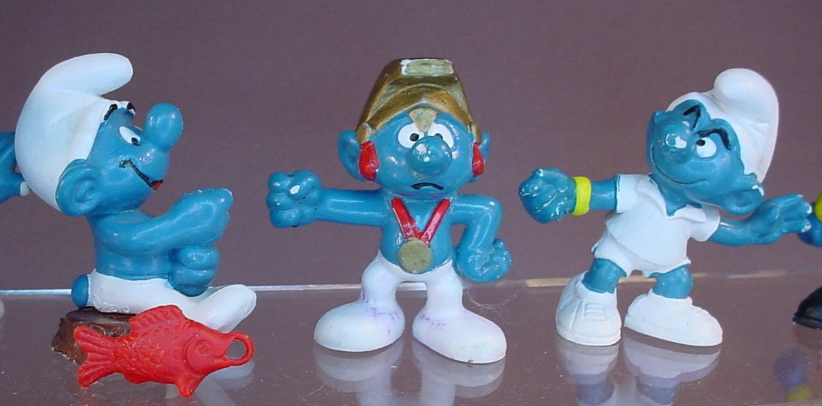 Lot Of 12 Vintage Smurf PVC Figures, They Are All Missing Their Removble Parts Or Accessories, Peyo Schleich, West Germany, Smurfs, Vintage, Figurine
