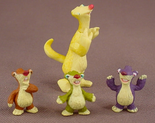 Ice Age 2 The Meltdown Movie Sid & Pals Figures, The Smaller Ones Are 3/4 Inches Tall, Sid Is 1 3/4 Inches Tall, 2005 Mattel