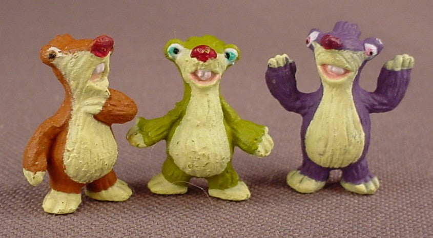 Ice Age 2 The Meltdown Movie Sid & Pals Figures, The Smaller Ones Are 3/4 Inches Tall, Sid Is 1 3/4 Inches Tall, 2005 Mattel