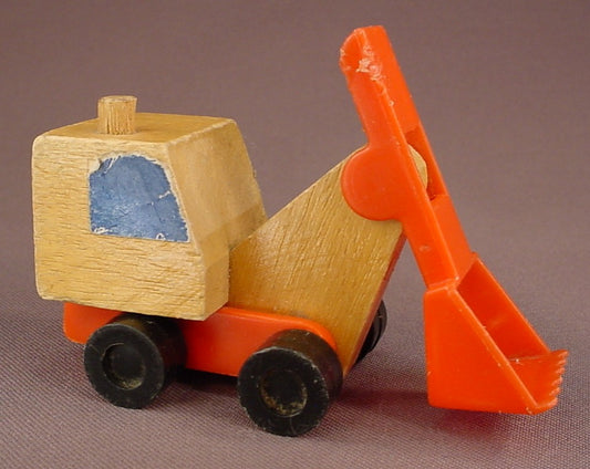 Mattel Wooden Putt Putt Train Excavator Or Digger Toy, 1971 Mattel, Korea, Wood, Putt-Putt