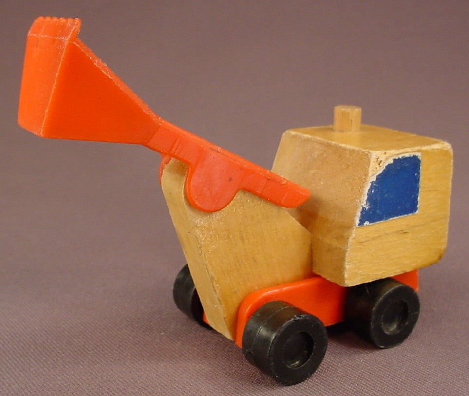 Mattel Wooden Putt Putt Train Excavator Or Digger Toy, 1971 Mattel, Korea, Wood, Putt-Putt