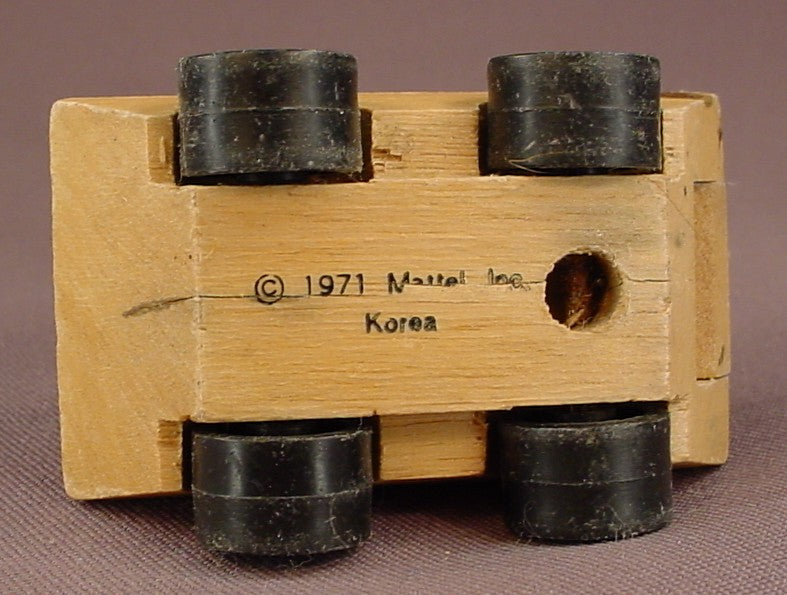 Mattel Wooden Putt Putt Train Car Toy, 1971 Mattel, Korea, Wood, Putt-Putt