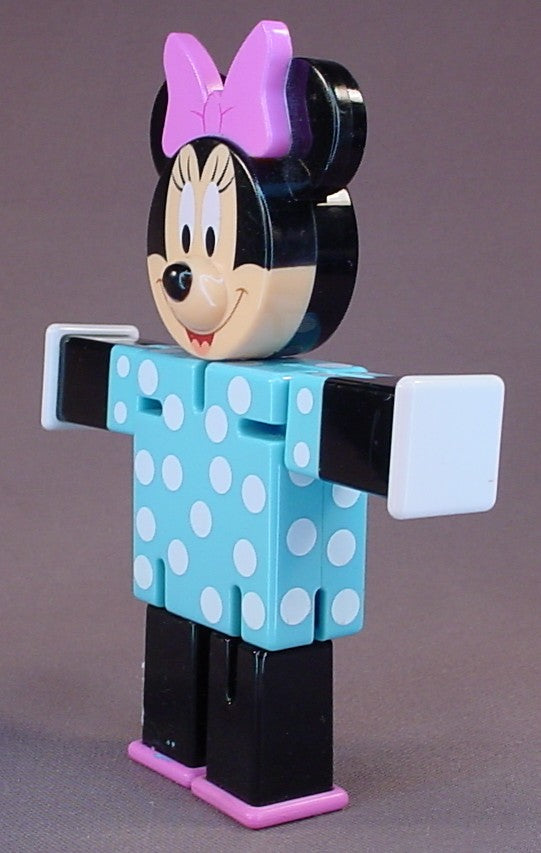 Disney Minnie Mouse Toy Figure With Square & Rectangular Body Parts That Can Be Moved Into Multiple Different Positions, 5 1/4 Inches Tall, Disney Store