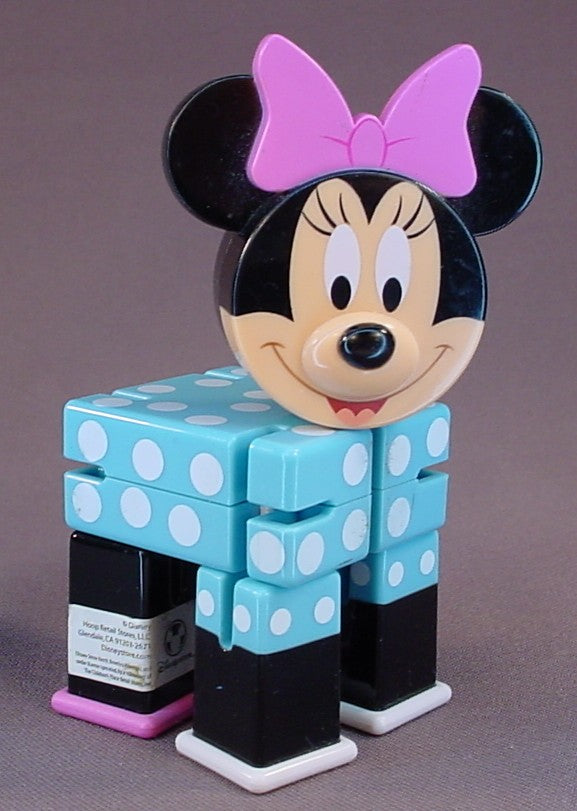 Disney Minnie Mouse Toy Figure With Square & Rectangular Body Parts That Can Be Moved Into Multiple Different Positions, 5 1/4 Inches Tall, Disney Store