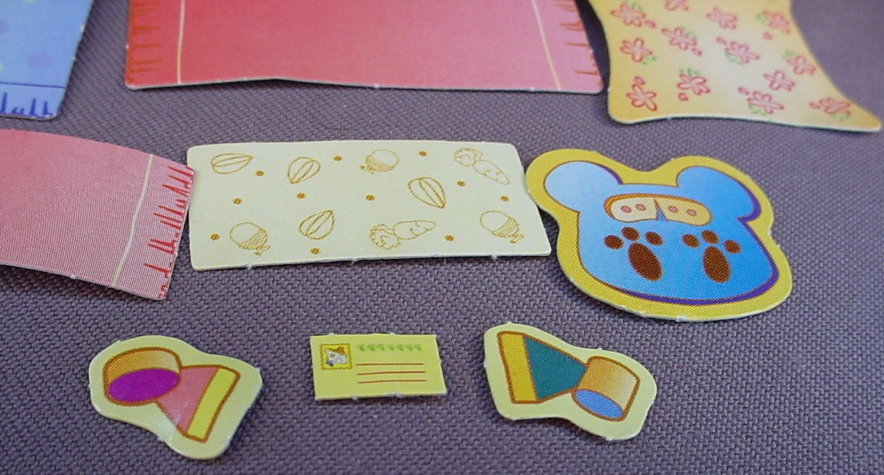 Hamtaro Lot Of Paperstock Accessories, Rugs Towels & Others, Ham Ham, Ham-Ham, 2001 Epoch Hasbro, Heavy Paper