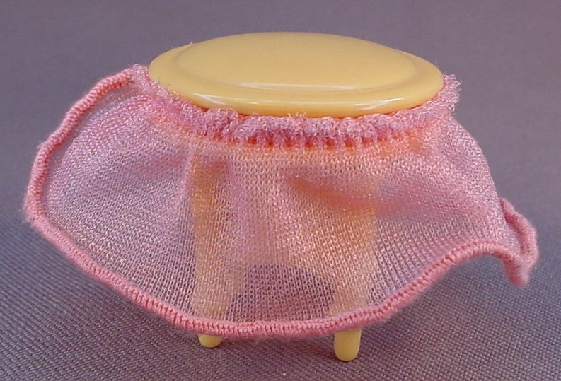 Fisher Price Loving Family Dollhouse Light Brown Stool Or Seat With The Removable Pink Skirting, Parents Bedroom H7020, 2008 Mattel, Dream