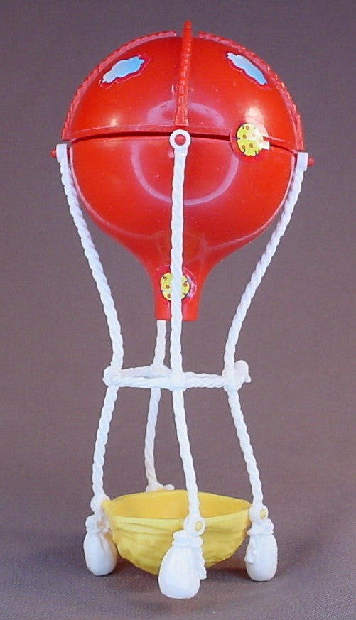 Smurfs Hot Air Balloon Figure Accessory, 6 1/4 Inches Tall, Has A Walnut Shell Basket, 1983 Peyo Schleich, Wallace Berrie