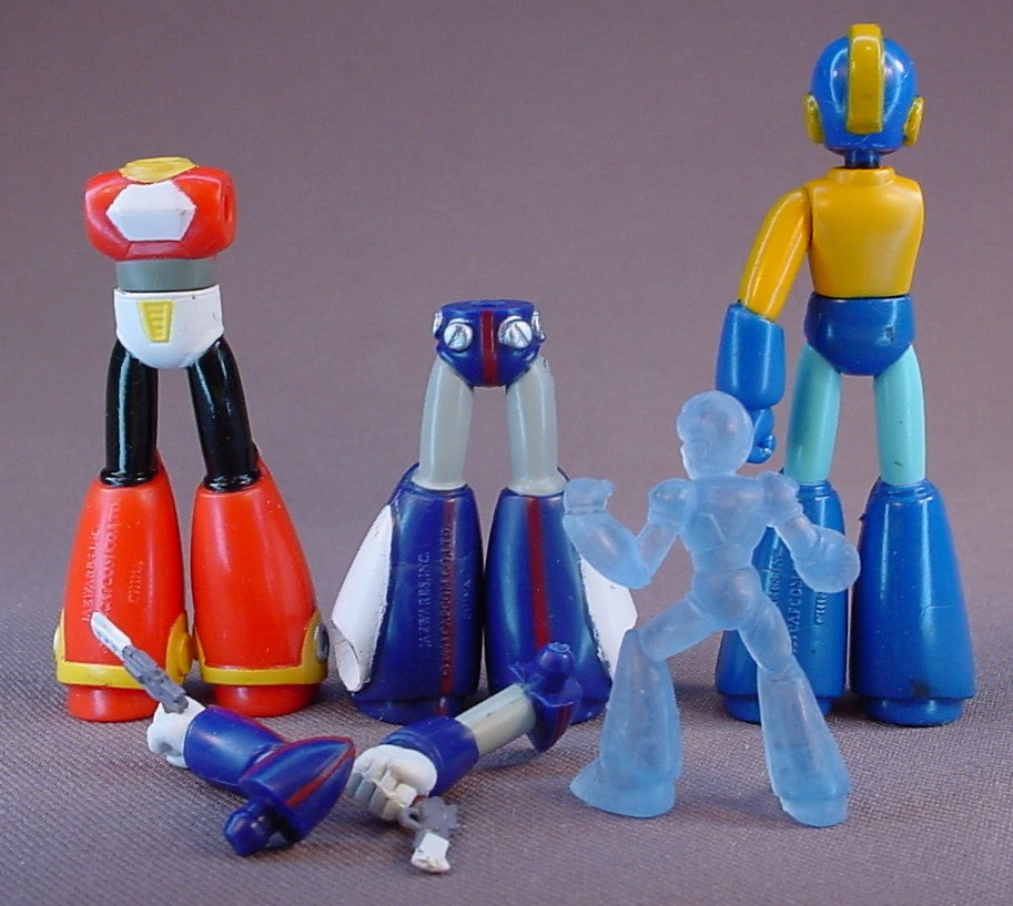 Mega Man Lot Of Figure Parts, None Are Complete, Megaman, Jazwares Inc, 2004-2005