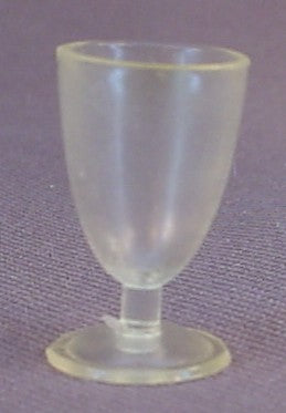 Clear Plastic Goblet Or Glass From A Vintage 1972 Sindy Doll Scenesetter Dining Table Or Sideboard Set, 3/4 Inch Tall