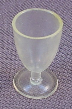 Clear Plastic Goblet Or Glass From A Vintage 1972 Sindy Doll Scenesetter Dining Table Or Sideboard Set, 3/4 Inch Tall