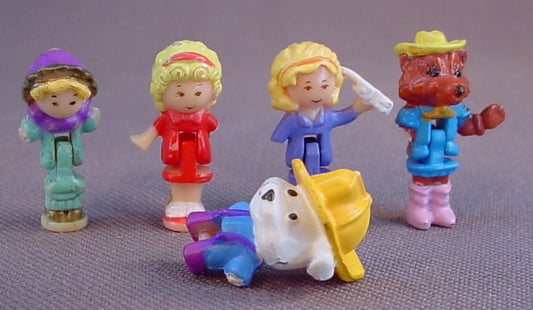 Polly Pocket Lot Of Broken Dolls, Vintage, Blue Bird, Bluebird