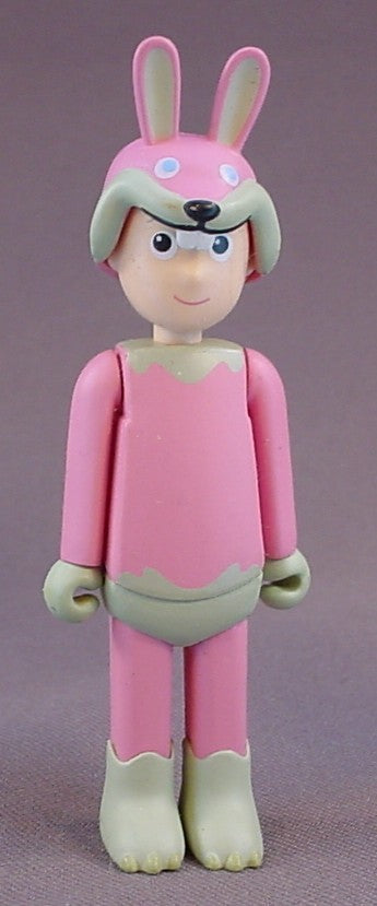 Brockmann Light Volume02 Wild Animals Pink Bunny Rabbit Figure, 3 1/2 Inches Tall, The Head & Arms Move, Groovisions, 2004 GRU, Volume 02, Japan