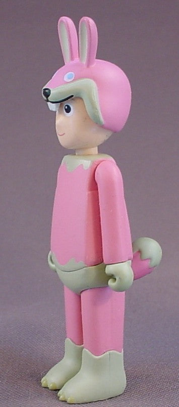 Brockmann Light Volume02 Wild Animals Pink Bunny Rabbit Figure, 3 1/2 Inches Tall, The Head & Arms Move, Groovisions, 2004 GRU, Volume 02, Japan