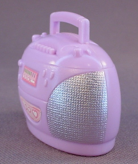 Barbie Pink & Silver Radio Boombox Accessory, My Scene Barbie, 1 3/4 Inches Long, 2003 Mattel, Boom Box