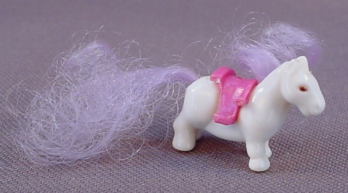 Polly Pocket Pippin Horse Figure With A Purple Mane & Tail, From A Shetland Pony Stable Compact, 1995 Bluebird, Blue Bird, Vintage