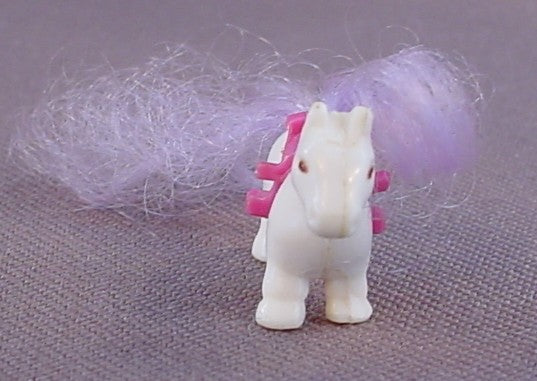 Polly Pocket Pippin Horse Figure With A Purple Mane & Tail, From A Shetland Pony Stable Compact, 1995 Bluebird, Blue Bird, Vintage