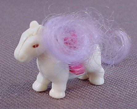Polly Pocket Pippin Horse Figure With A Purple Mane & Tail, From A Shetland Pony Stable Compact, 1995 Bluebird, Blue Bird, Vintage