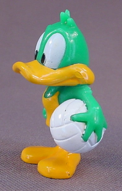 Looney Tunes Plucky Duck Volleyball Player PVC Figure, 2 Inches Tall, Tiny Toon Adventures, 1994 Warner Bros, Looney Toons