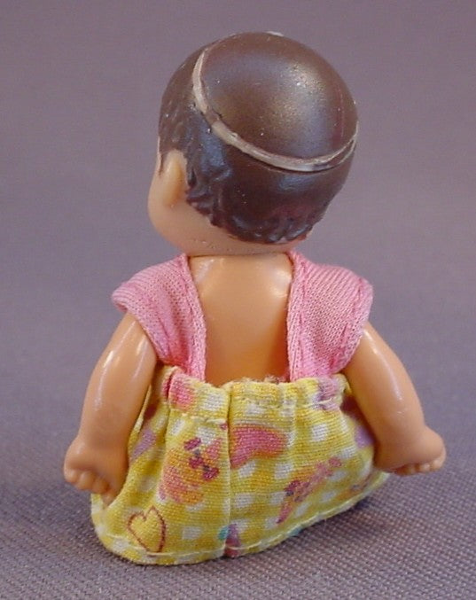 Barbie Baby Krissy Doll With The Original Outfit, Brown Hair, Brown Eyes Variation, 2 3/4 Inches Tall, Hispanic, 1990 Mattel, Vintage